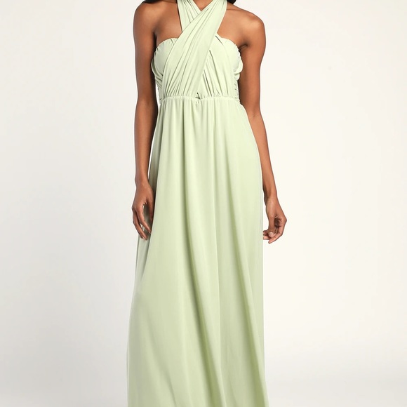 Lulus Start Your Romance Sage Green Strapless Convertible Maxi Dress - Picture 2 of 9
